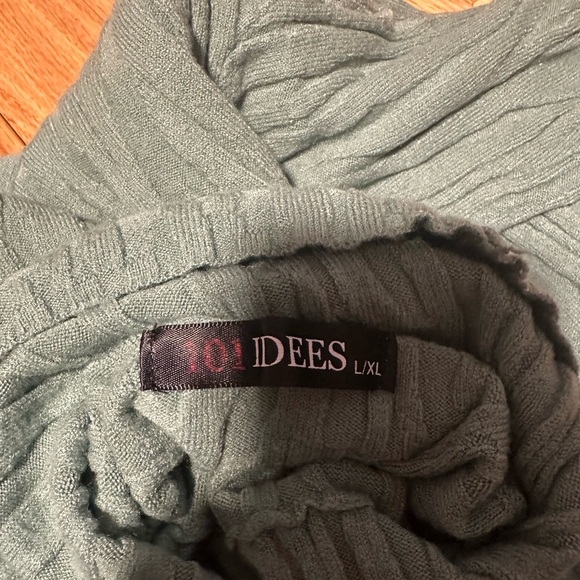 101Idees Green Turtleneck Sweater Size L/XL - Picture 6 of 8